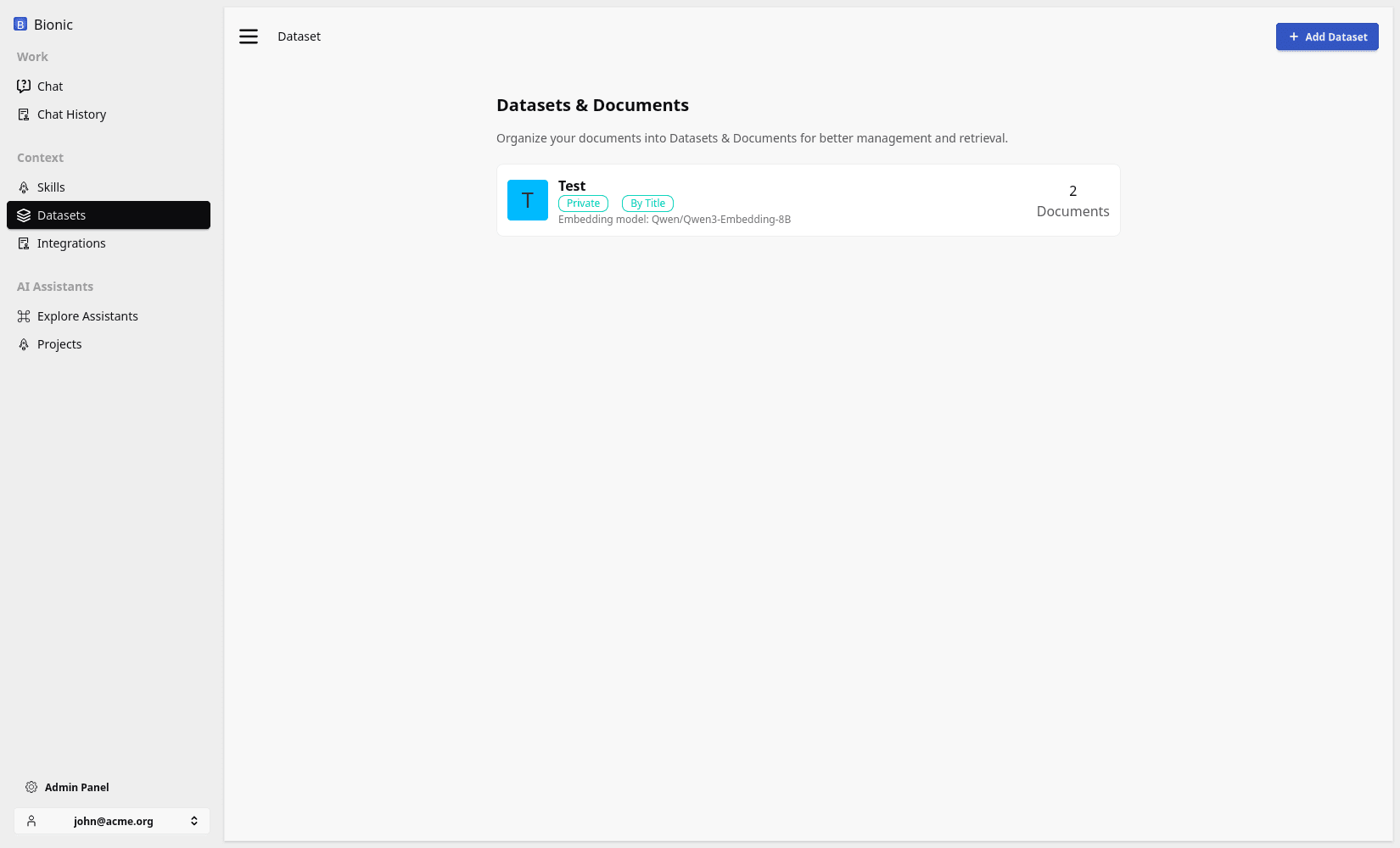 Bionic GPT Library screenshot