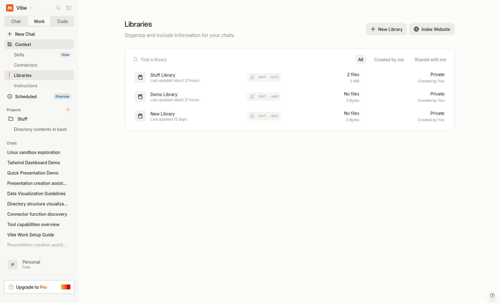 Mistral Vibe Library screenshot
